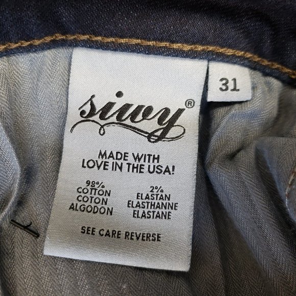 NWT Siwy Jeans Size 31 Hanna Slim Crop in Dark Rebel Rouser Wash Stretch RP $168 - Picture 13 of 14